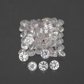 캐럿 천연 화이트 사파이어 보석, 라운드 컷, 1.56 mm, VVS-VS