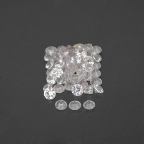 캐럿 천연 화이트 사파이어 보석, 라운드 컷, 1.56 mm, VVS-VS