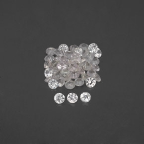캐럿 천연 화이트 사파이어 보석, 라운드 컷, 1.58 mm, VVS-VS