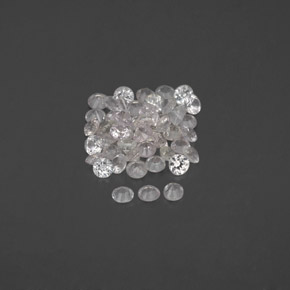 캐럿 천연 화이트 사파이어 보석, 라운드 컷, 1.58 mm, VVS-VS