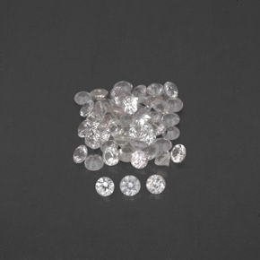 캐럿 천연 화이트 사파이어 보석, 라운드 컷, 1.65 mm, VVS-VS