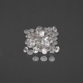 캐럿 천연 화이트 사파이어 보석, 라운드 컷, 1.65 mm, VVS-VS
