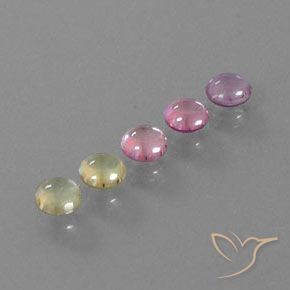 1.84캐럿 천연 멀티컬러 사파이어 보석, 라운드 컷, 4.08 mm, 투명한