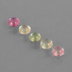 캐럿 천연 멀티컬러 사파이어 보석, 라운드 컷, 3.95 mm, 투명한