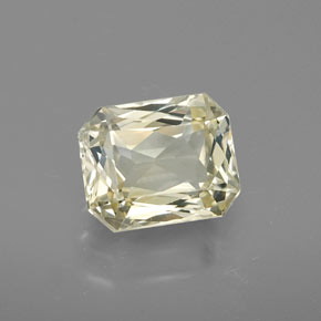 1.57캐럿 천연 라이트 옐로우 사파이어, 에메랄드 컷, 6.9×5.6 mm, VVS