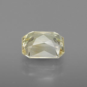1.57캐럿 천연 라이트 옐로우 사파이어, 에메랄드 컷, 6.9×5.6 mm, VVS