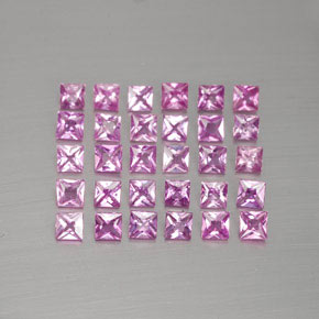 2.67캐럿 천연 라이트 로얄 퍼플 핑크 사파이어 보석, 스퀘어, 2.6×2.6 mm, VVS-VS