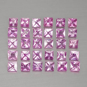 2.67캐럿 천연 라이트 로얄 퍼플 핑크 사파이어 보석, 스퀘어, 2.6×2.6 mm, VVS-VS
