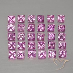2.69캐럿 천연 퍼플 핑크 사파이어 보석, 스퀘어, 2.4×2.4 mm, VVS-VS