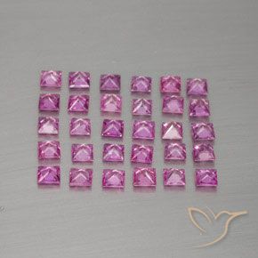 2.69캐럿 천연 퍼플 핑크 사파이어 보석, 스퀘어, 2.4×2.4 mm, VVS-VS