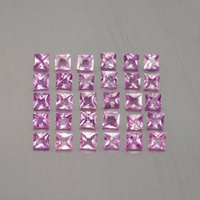 캐럿 천연 핑크 사파이어 보석, 스퀘어, 2.6×2.6 mm, VVS-VS