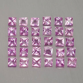 캐럿 천연 핑크 사파이어 보석, 스퀘어, 2.6×2.6 mm, VVS-VS