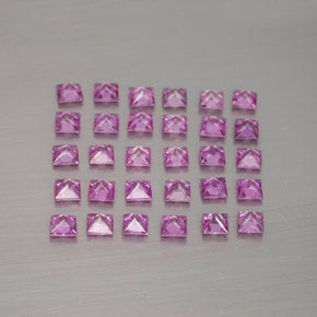 캐럿 천연 핑크 사파이어 보석, 스퀘어, 2.6×2.6 mm, VVS-VS