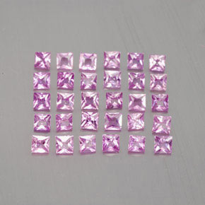 2.34캐럿 천연 미디엄 핑크 사파이어 보석, 스퀘어, 2.5×2.4 mm, VVS-VS