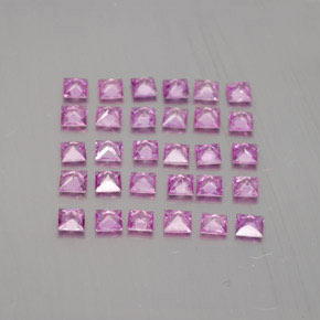 2.34캐럿 천연 미디엄 핑크 사파이어 보석, 스퀘어, 2.5×2.4 mm, VVS-VS