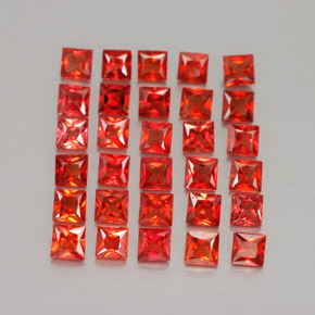 캐럿 천연 레드 오렌지 사파이어 보석, 스퀘어, 2.4×2.3 mm, VVS-VS