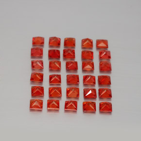 캐럿 천연 레드 오렌지 사파이어 보석, 스퀘어, 2.4×2.3 mm, VVS-VS