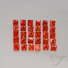 2.51캐럿 천연 밝은 빨간색 사파이어 보석, 스퀘어, 2.3×2.3 mm, VVS-VS