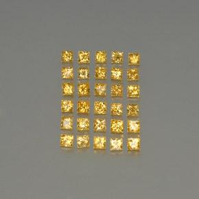 3.56캐럿 천연 옐로우 사파이어 보석, 스퀘어, 2.5×2.5 mm, VVS-VS