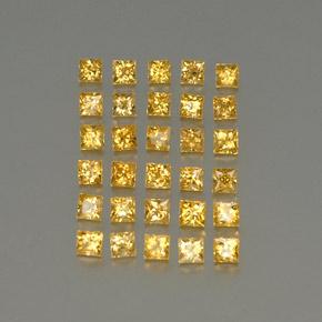 3.56캐럿 천연 옐로우 사파이어 보석, 스퀘어, 2.5×2.5 mm, VVS-VS