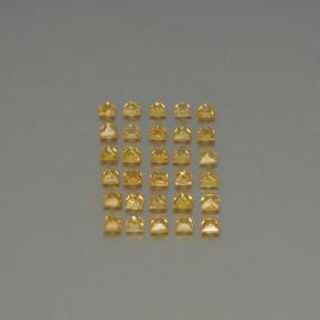 3.56캐럿 천연 옐로우 사파이어 보석, 스퀘어, 2.5×2.5 mm, VVS-VS