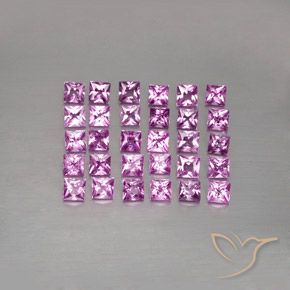 3.47캐럿 천연 라이트 로얄 퍼플 핑크 사파이어 보석, 스퀘어, 2.7×2.6 mm, VVS-VS