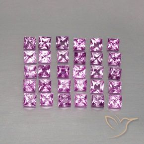 3.47캐럿 천연 라이트 로얄 퍼플 핑크 사파이어 보석, 스퀘어, 2.7×2.6 mm, VVS-VS