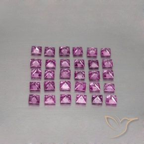 3.47캐럿 천연 라이트 로얄 퍼플 핑크 사파이어 보석, 스퀘어, 2.7×2.6 mm, VVS-VS