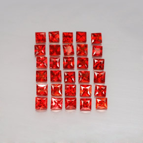 캐럿 천연 레드 오렌지 사파이어 보석, 스퀘어, 2.7×2.7 mm, VVS-VS