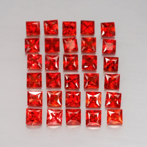 캐럿 천연 레드 오렌지 사파이어 보석, 스퀘어, 2.7×2.7 mm, VVS-VS