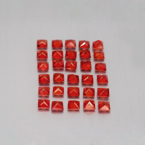 캐럿 천연 레드 오렌지 사파이어 보석, 스퀘어, 2.7×2.7 mm, VVS-VS