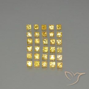 3.51캐럿 천연 골든 사파이어 보석, 스퀘어, 2.7×2.7 mm, VVS-VS