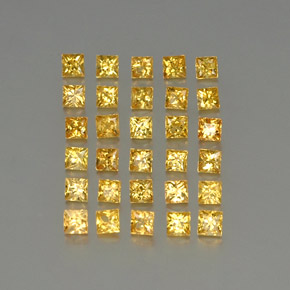 캐럿 천연 골든 옐로우 사파이어 보석, 스퀘어, 2.7×2.7 mm, VVS-VS