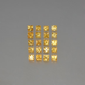 캐럿 천연 골든 옐로우 사파이어 보석, 스퀘어, 2.7×2.6 mm, VVS-VS