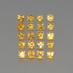 캐럿 천연 골든 옐로우 사파이어 보석, 스퀘어, 2.7×2.6 mm, VVS-VS
