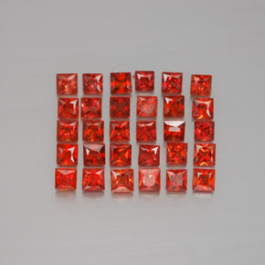 캐럿 천연 레드 오렌지 사파이어 보석, 스퀘어, 2.3×2.3 mm, VVS-VS