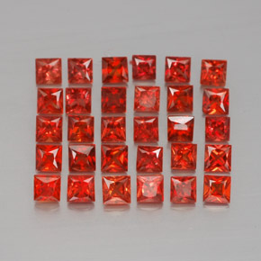캐럿 천연 레드 오렌지 사파이어 보석, 스퀘어, 2.3×2.3 mm, VVS-VS