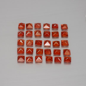 캐럿 천연 레드 오렌지 사파이어 보석, 스퀘어, 2.3×2.3 mm, VVS-VS