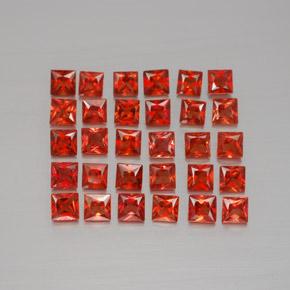 3.22캐럿 천연 파이어 레드 사파이어 보석, 스퀘어, 2.5×2.5 mm, VVS-VS