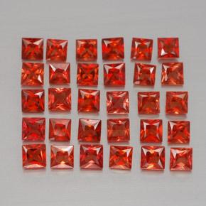 3.22캐럿 천연 파이어 레드 사파이어 보석, 스퀘어, 2.5×2.5 mm, VVS-VS