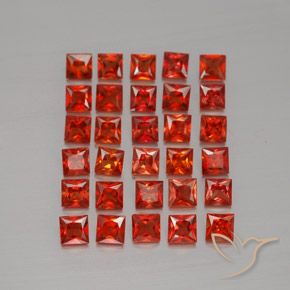 3.67캐럿 천연 파이어 레드 사파이어 보석, 스퀘어, 2.7×2.7 mm, VVS-VS