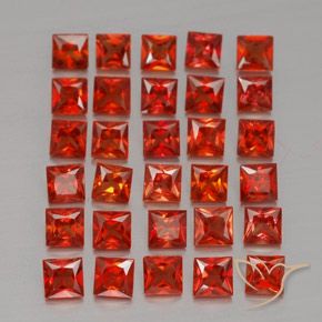 3.67캐럿 천연 파이어 레드 사파이어 보석, 스퀘어, 2.7×2.7 mm, VVS-VS