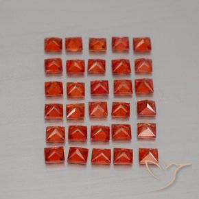 3.67캐럿 천연 파이어 레드 사파이어 보석, 스퀘어, 2.7×2.7 mm, VVS-VS