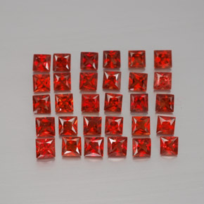 캐럿 천연 레드 오렌지 사파이어 보석, 스퀘어, 2.6×2.5 mm, VVS-VS