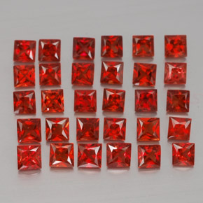 캐럿 천연 레드 오렌지 사파이어 보석, 스퀘어, 2.6×2.5 mm, VVS-VS