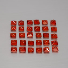 캐럿 천연 레드 오렌지 사파이어 보석, 스퀘어, 2.6×2.5 mm, VVS-VS