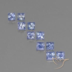 2.51캐럿 천연 라이트 블루 사파이어 보석, 스퀘어, 3.3×3.3 mm, VVS-VS