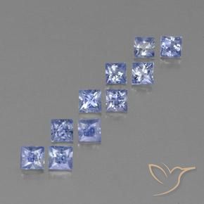 2.51캐럿 천연 라이트 블루 사파이어 보석, 스퀘어, 3.3×3.3 mm, VVS-VS