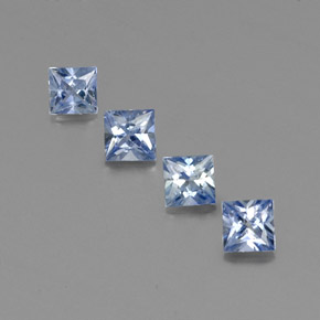 캐럿 천연 블루 사파이어 보석, 스퀘어, 4×3.9 mm, VS