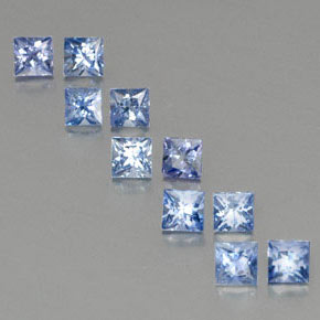 캐럿 천연 블루 사파이어 보석, 스퀘어, 3.5×3.4 mm, VS
